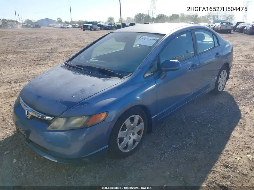 2HGFA16527H504475 2007 Honda Civic Lx
