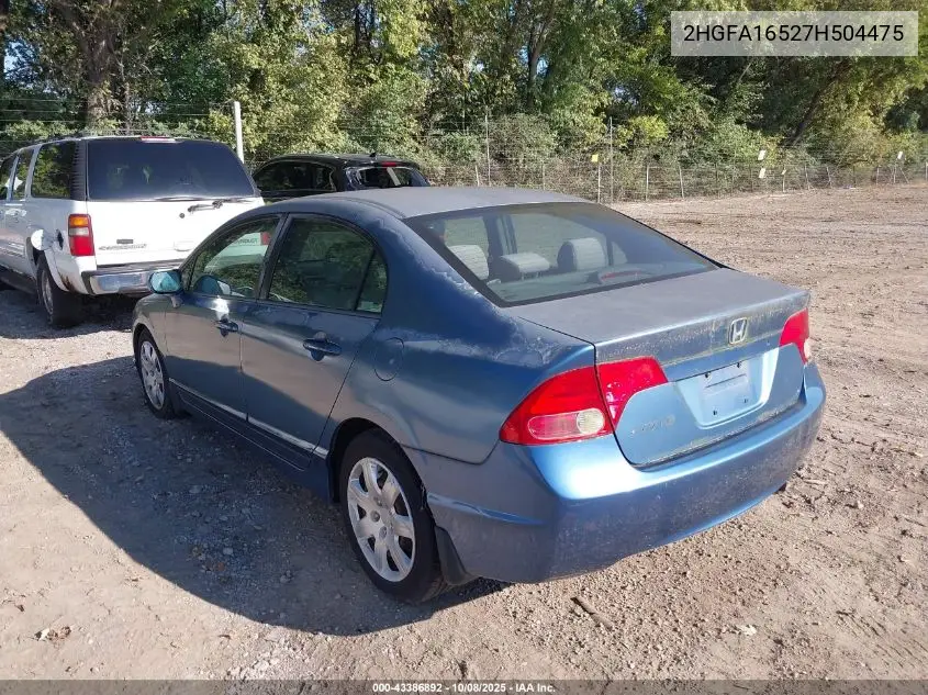 2HGFA16527H504475 2007 Honda Civic Lx