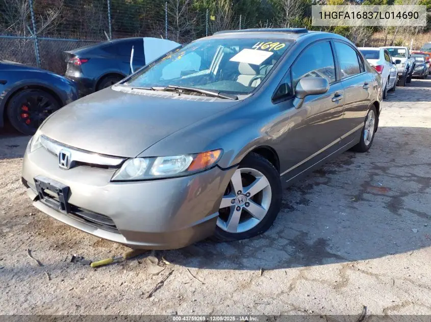 1HGFA16837L014690 2007 Honda Civic Ex