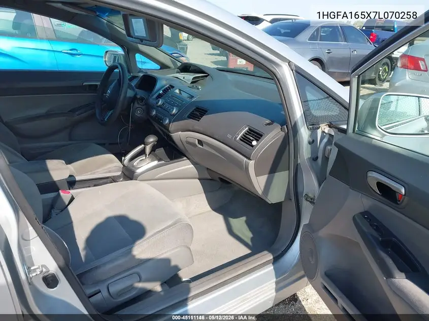 1HGFA165X7L070258 2007 Honda Civic Lx