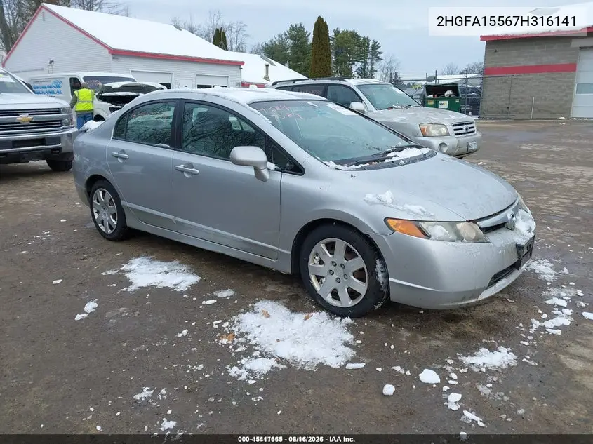 2HGFA15567H316141 2007 Honda Civic Lx