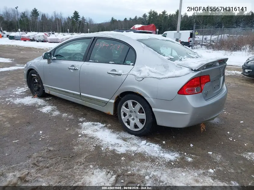 2HGFA15567H316141 2007 Honda Civic Lx