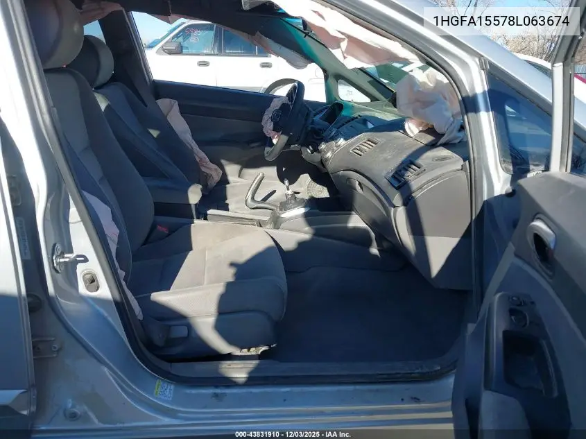 1HGFA15578L063674 2008 Honda Civic Lx