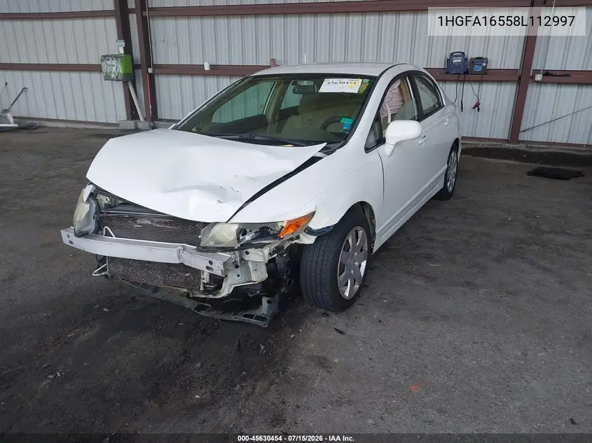 2008 Honda Civic Lx VIN: 1HGFA16558L112997 Lot: 45630454