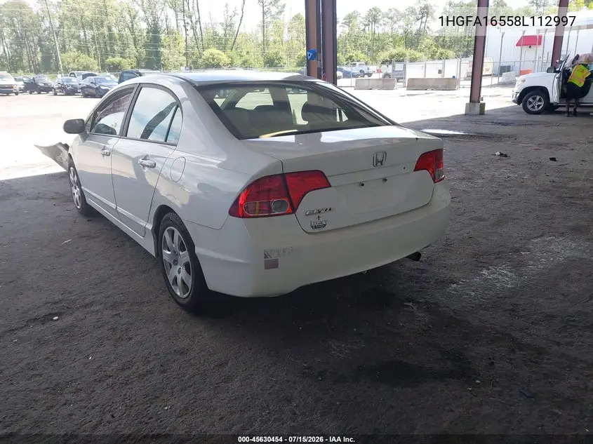 2008 Honda Civic Lx VIN: 1HGFA16558L112997 Lot: 45630454