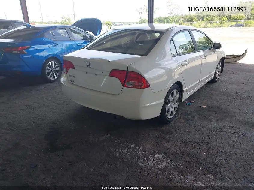2008 Honda Civic Lx VIN: 1HGFA16558L112997 Lot: 45630454
