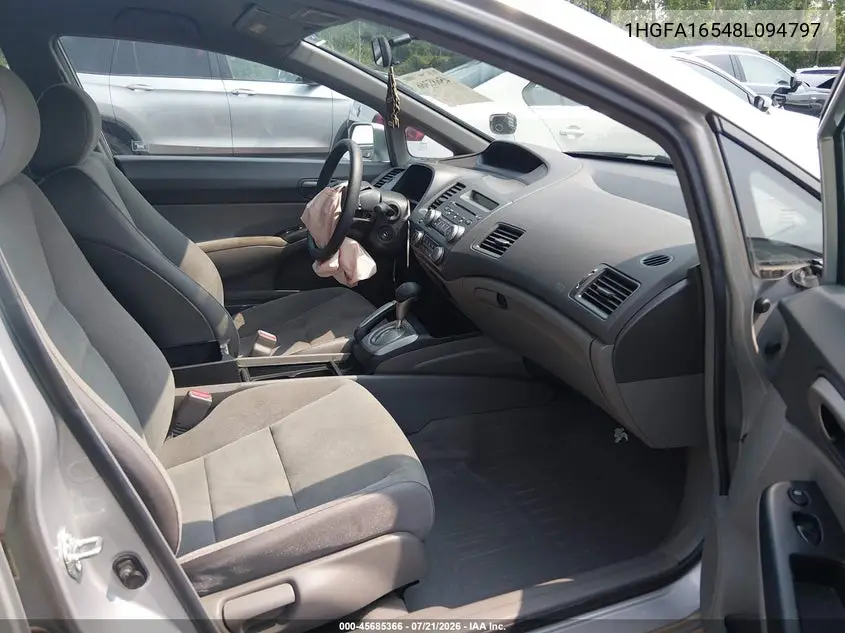 2008 Honda Civic Lx VIN: 1HGFA16548L094797 Lot: 45685366