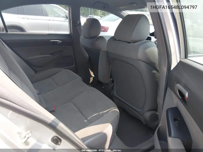 2008 Honda Civic Lx VIN: 1HGFA16548L094797 Lot: 45685366