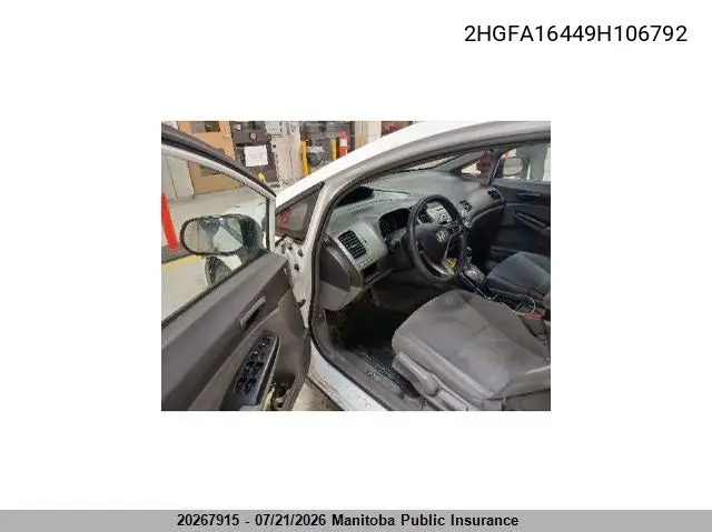 2009 Honda Civic Dx-G VIN: 2HGFA16449H106792 Lot: 20267915