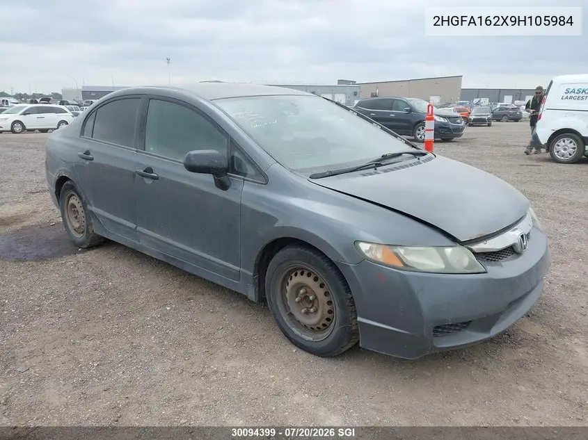 2009 Honda Civic Dx VIN: 2HGFA162X9H105984 Lot: 30094399
