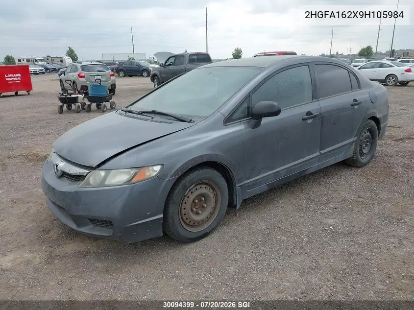 2009 Honda Civic Dx VIN: 2HGFA162X9H105984 Lot: 30094399