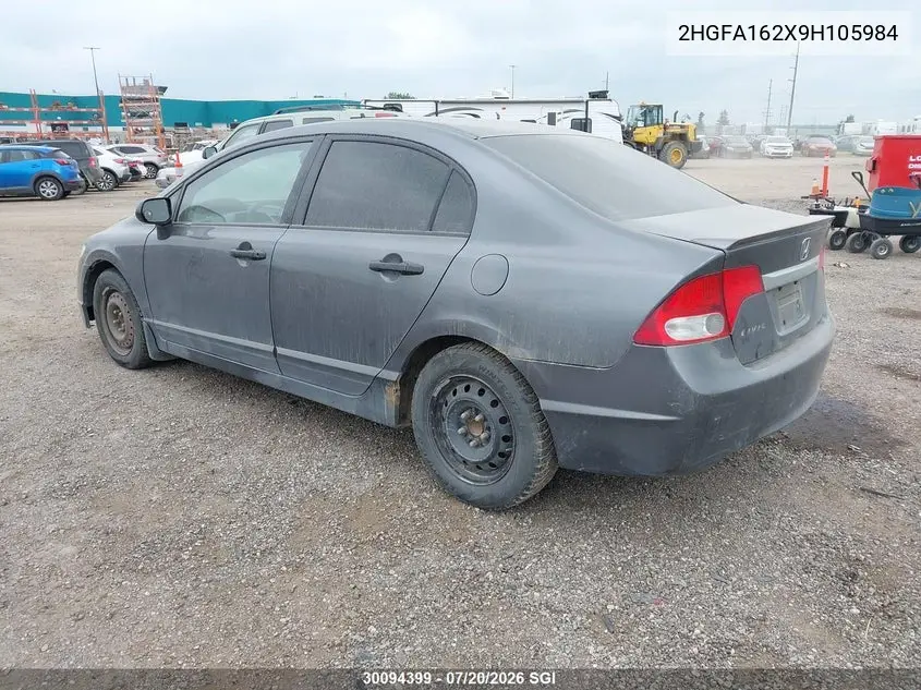 2009 Honda Civic Dx VIN: 2HGFA162X9H105984 Lot: 30094399