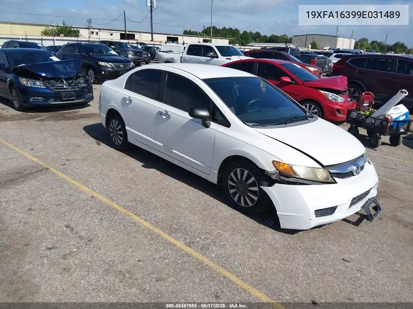 2009 Honda Civic Vp VIN: 19XFA16399E031489 Lot: 45387955