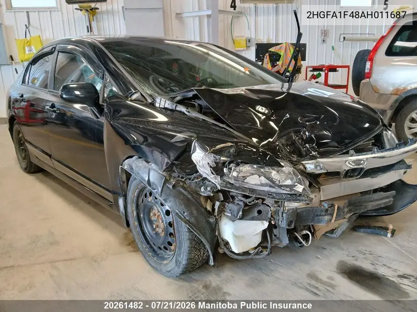 2010 Honda Civic Dx VIN: 2HGFA1F48AH011687 Lot: 20261482