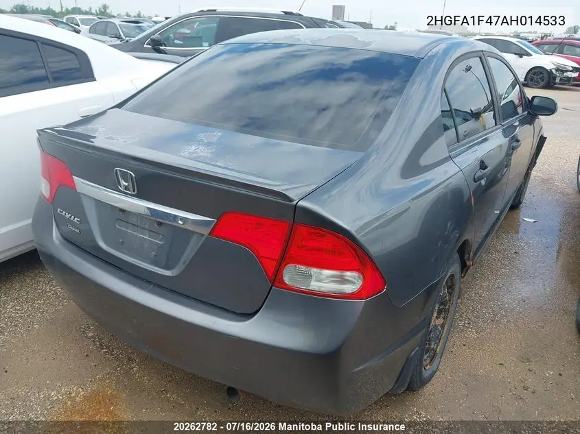 2010 Honda Civic Dx-A VIN: 2HGFA1F47AH014533 Lot: 20262782