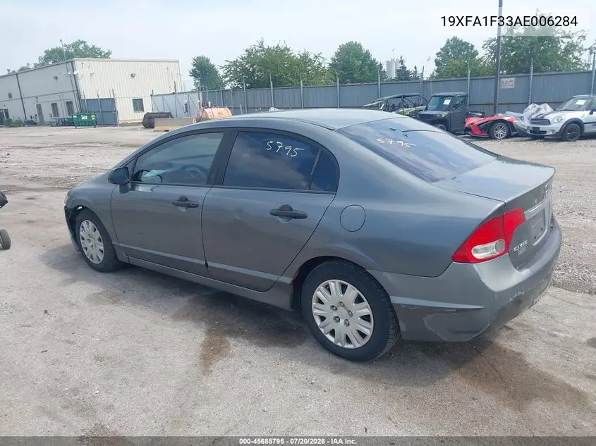 2010 Honda Civic Vp VIN: 19XFA1F33AE006284 Lot: 45685795