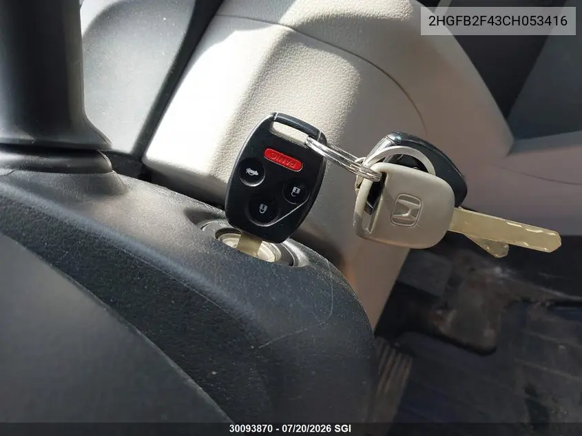 2012 Honda Civic Lx VIN: 2HGFB2F43CH053416 Lot: 30093870