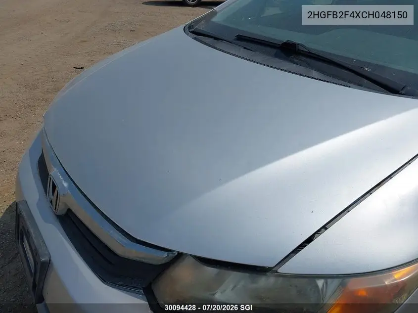 2012 Honda Civic Lx VIN: 2HGFB2F4XCH048150 Lot: 30094428