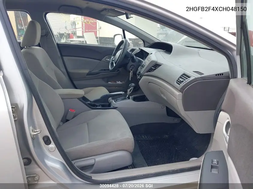 2012 Honda Civic Lx VIN: 2HGFB2F4XCH048150 Lot: 30094428