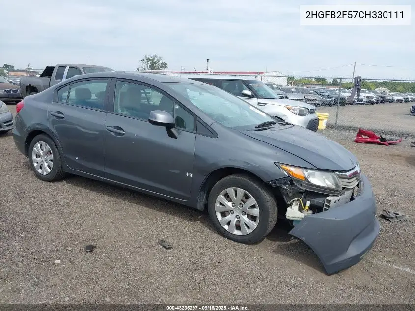 2HGFB2F57CH330111 2012 Honda Civic Lx