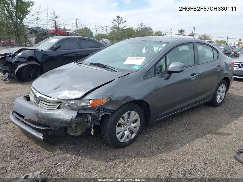 2HGFB2F57CH330111 2012 Honda Civic Lx