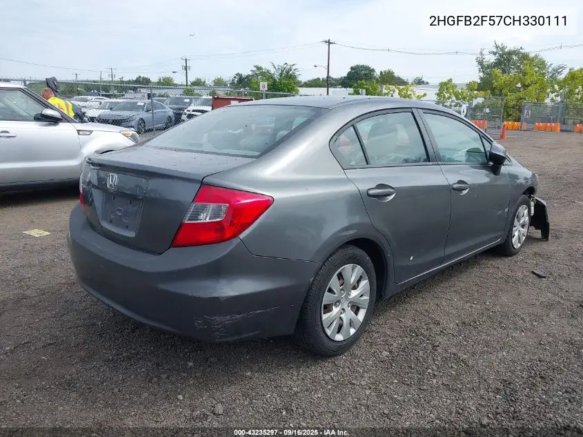 2HGFB2F57CH330111 2012 Honda Civic Lx