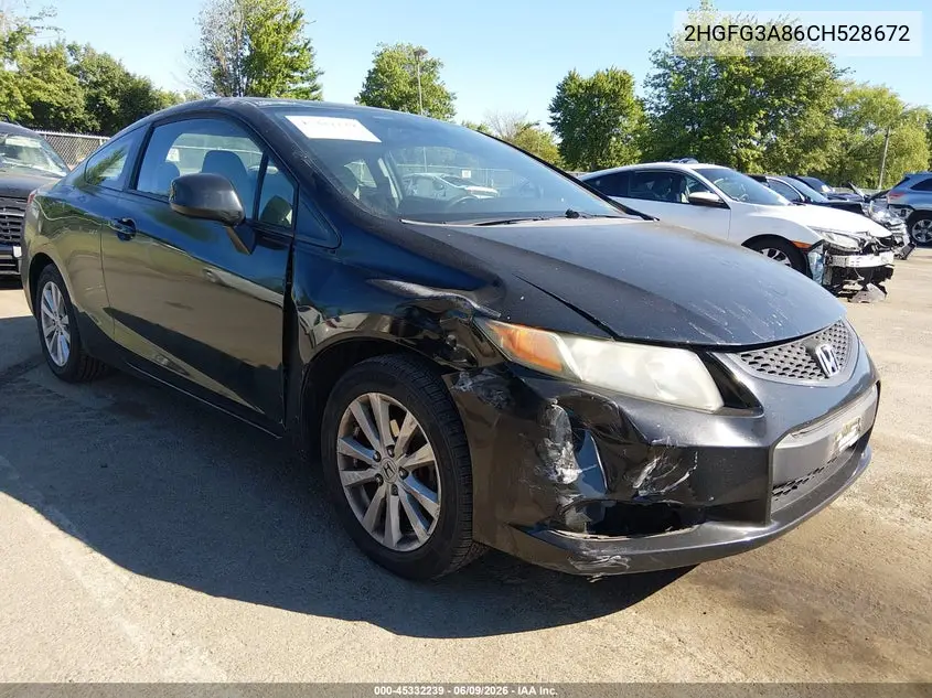 2012 Honda Civic Ex VIN: 2HGFG3A86CH528672 Lot: 45332239