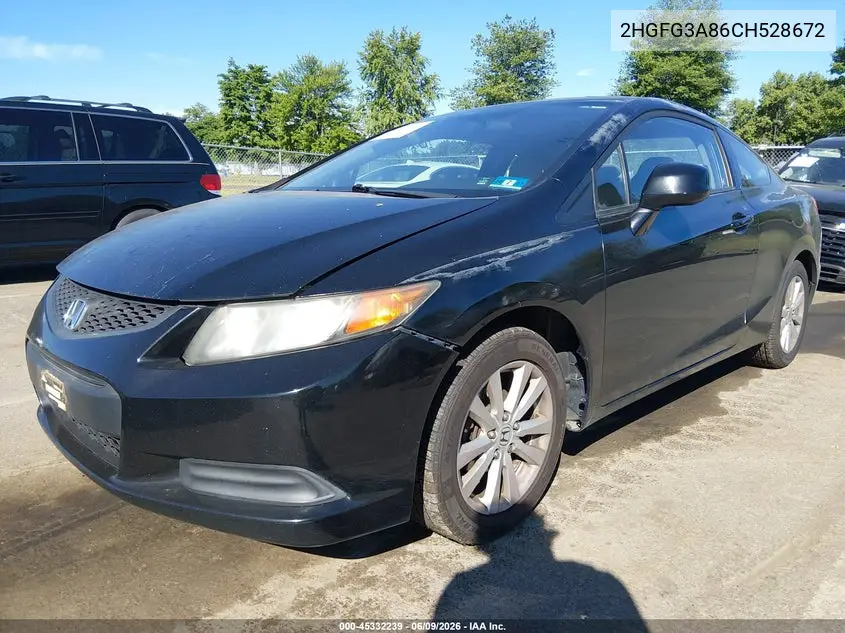 2012 Honda Civic Ex VIN: 2HGFG3A86CH528672 Lot: 45332239