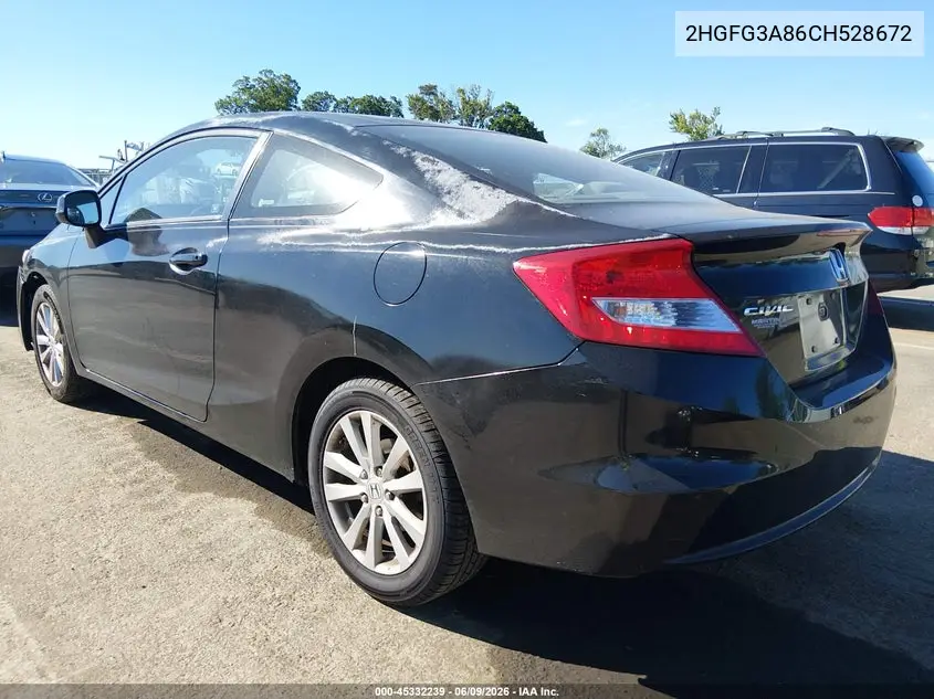 2012 Honda Civic Ex VIN: 2HGFG3A86CH528672 Lot: 45332239