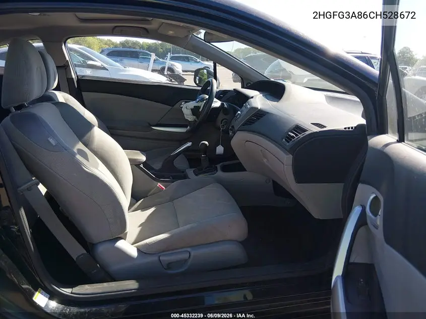 2012 Honda Civic Ex VIN: 2HGFG3A86CH528672 Lot: 45332239
