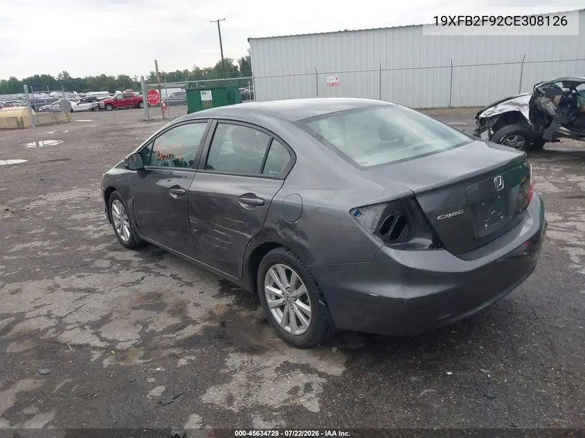 2012 Honda Civic Ex-L VIN: 19XFB2F92CE308126 Lot: 45634728