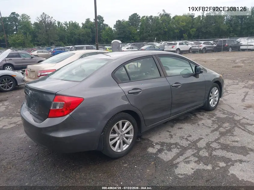 2012 Honda Civic Ex-L VIN: 19XFB2F92CE308126 Lot: 45634728