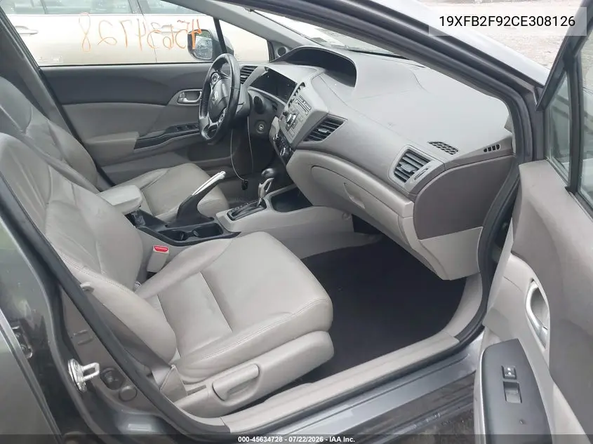 2012 Honda Civic Ex-L VIN: 19XFB2F92CE308126 Lot: 45634728