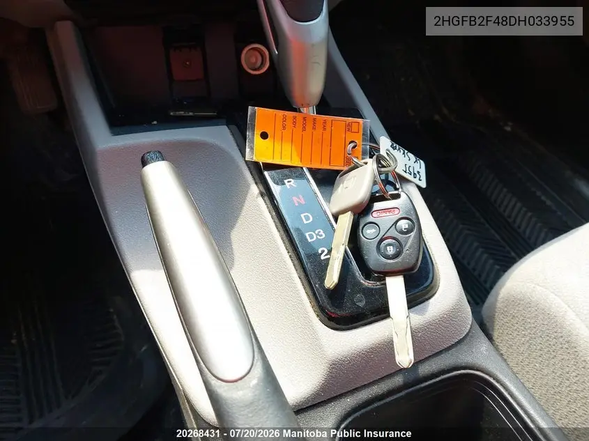 2013 Honda Civic Lx VIN: 2HGFB2F48DH033955 Lot: 20268431