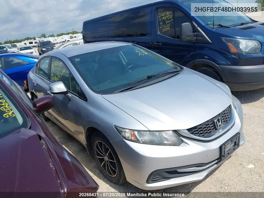 2013 Honda Civic Lx VIN: 2HGFB2F48DH033955 Lot: 20268431