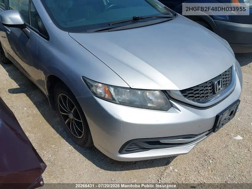 2013 Honda Civic Lx VIN: 2HGFB2F48DH033955 Lot: 20268431