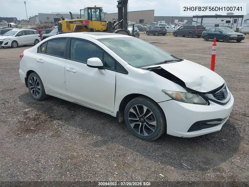 2013 Honda Civic Lx VIN: 2HGFB2F56DH100741 Lot: 30094503