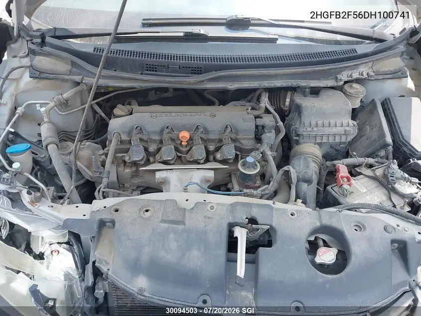 2013 Honda Civic Lx VIN: 2HGFB2F56DH100741 Lot: 30094503