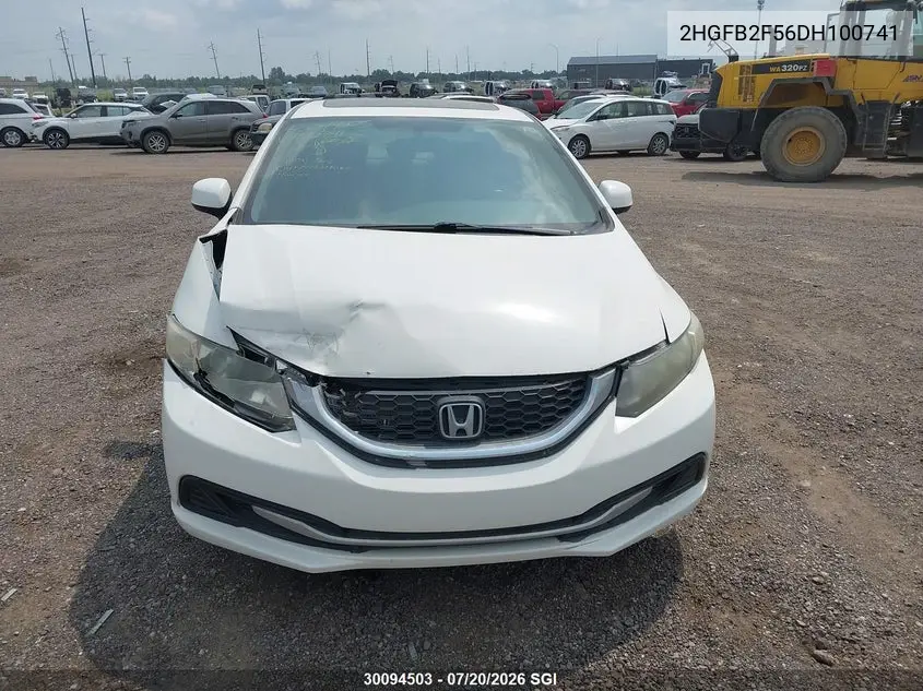 2013 Honda Civic Lx VIN: 2HGFB2F56DH100741 Lot: 30094503