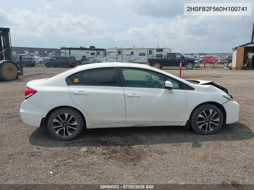 2013 Honda Civic Lx VIN: 2HGFB2F56DH100741 Lot: 30094503