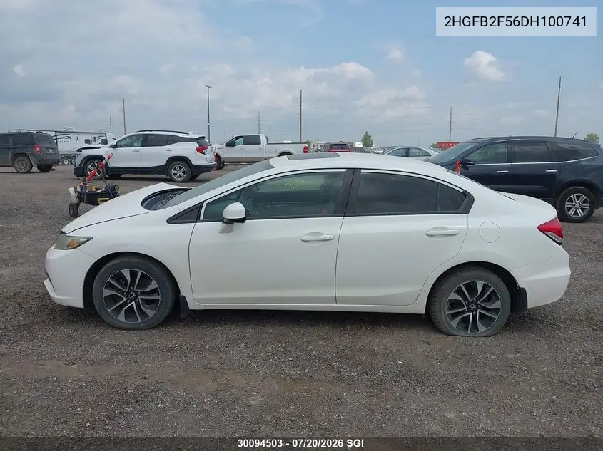 2013 Honda Civic Lx VIN: 2HGFB2F56DH100741 Lot: 30094503