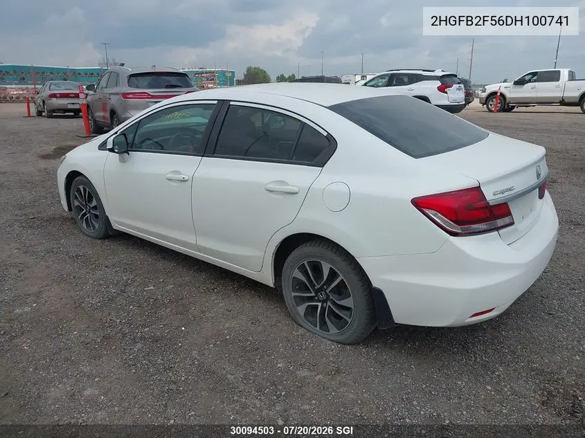 2013 Honda Civic Lx VIN: 2HGFB2F56DH100741 Lot: 30094503