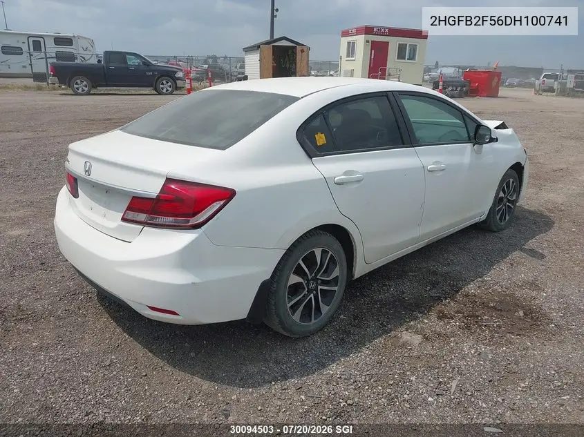 2013 Honda Civic Lx VIN: 2HGFB2F56DH100741 Lot: 30094503