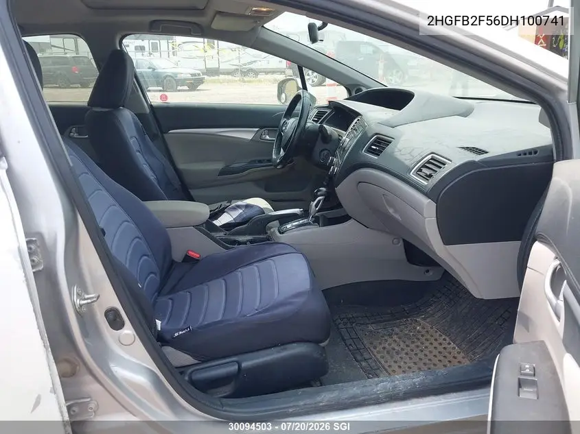 2013 Honda Civic Lx VIN: 2HGFB2F56DH100741 Lot: 30094503