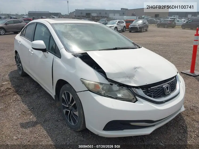 2013 Honda Civic Lx VIN: 2HGFB2F56DH100741 Lot: 30094503