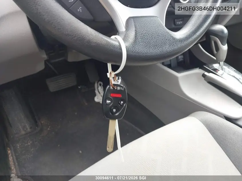 2013 Honda Civic Lx VIN: 2HGFG3B46DH004211 Lot: 30094611