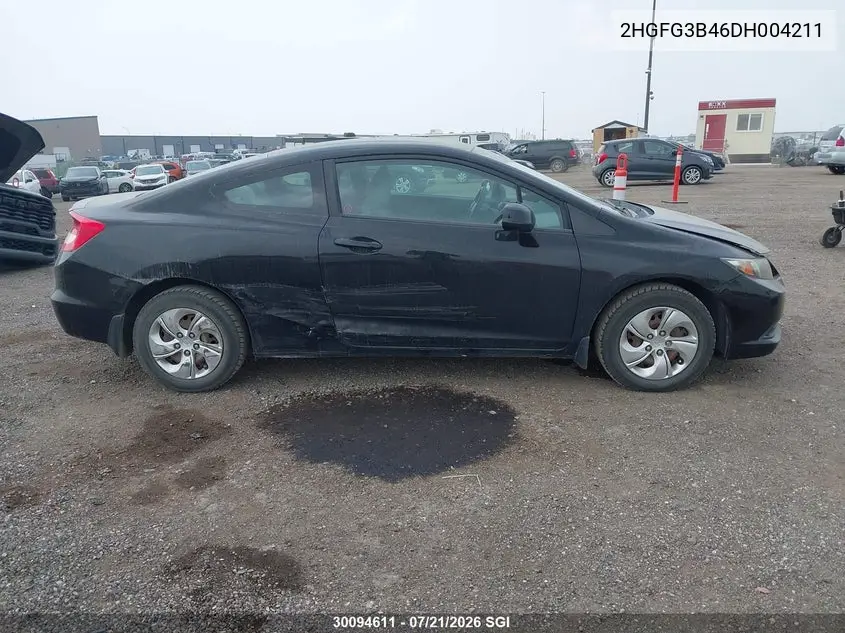 2013 Honda Civic Lx VIN: 2HGFG3B46DH004211 Lot: 30094611