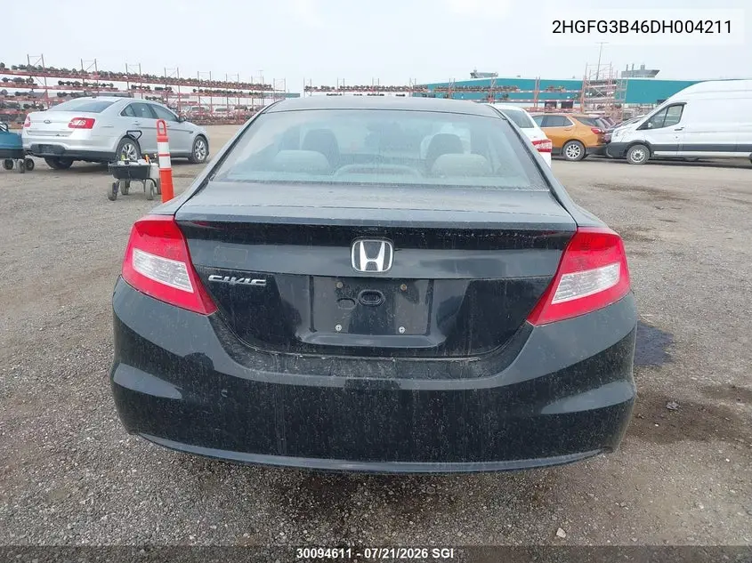 2013 Honda Civic Lx VIN: 2HGFG3B46DH004211 Lot: 30094611