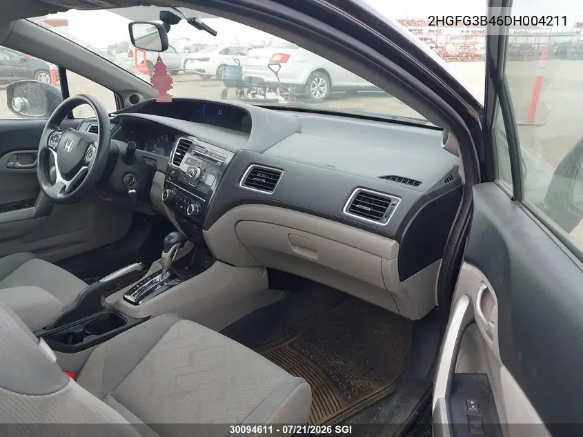 2013 Honda Civic Lx VIN: 2HGFG3B46DH004211 Lot: 30094611