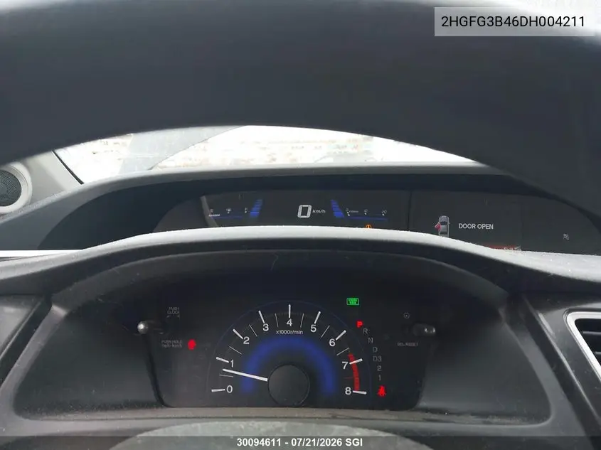 2013 Honda Civic Lx VIN: 2HGFG3B46DH004211 Lot: 30094611